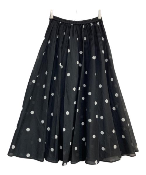 UNITED ARROWS（ユナイテッドアローズ）UNITED ARROWS (ユナイテッドアローズ) オーガンジー プリント プリーツスカート ブラック サイズ:Freeの古着・服飾アイテム