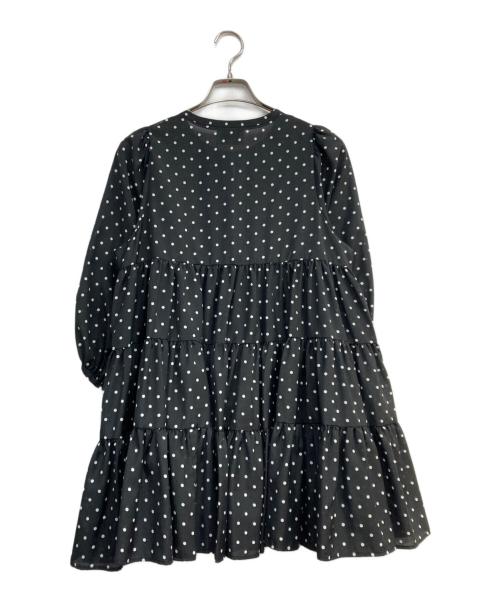 UNITED ARROWS（ユナイテッドアローズ）UNITED ARROWS (ユナイテッドアローズ) ティアード ドット ６SL ブラウスチュニック ブラック サイズ:Freeの古着・服飾アイテム