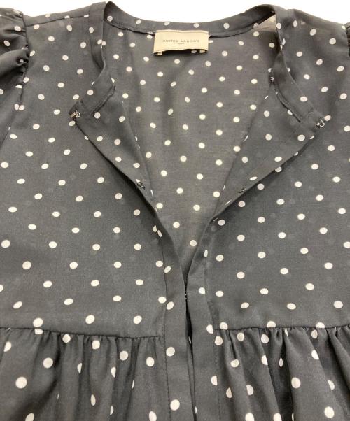 UNITED ARROWS（ユナイテッドアローズ）UNITED ARROWS (ユナイテッドアローズ) ティアード ドット ６SL ブラウスチュニック ブラック サイズ:Freeの古着・服飾アイテム