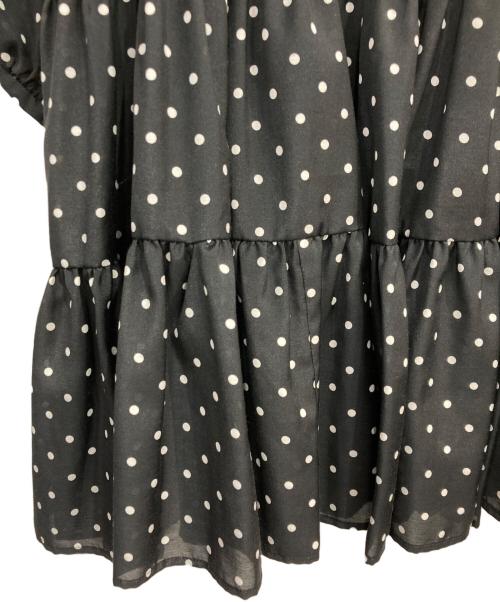 UNITED ARROWS（ユナイテッドアローズ）UNITED ARROWS (ユナイテッドアローズ) ティアード ドット ６SL ブラウスチュニック ブラック サイズ:Freeの古着・服飾アイテム
