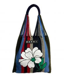 MARNI（マルニ）の古着「フラワーハンモックバッグ」｜ネイビー