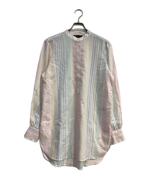 BROOKS BROTHERS（ブルックスブラザーズ）BROOKS BROTHERS (ブルックスブラザーズ) マルチストライプバンドカラーシャツワンピース マルチカラー サイズ:Sの古着・服飾アイテム