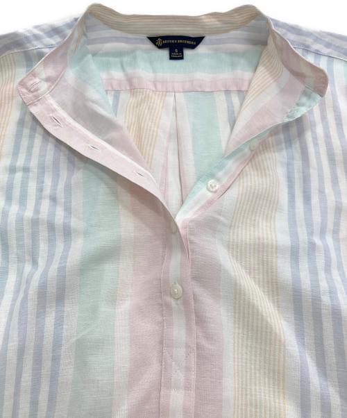 BROOKS BROTHERS（ブルックスブラザーズ）BROOKS BROTHERS (ブルックスブラザーズ) マルチストライプバンドカラーシャツワンピース マルチカラー サイズ:Sの古着・服飾アイテム