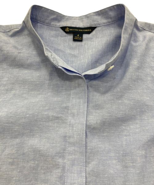 BROOKS BROTHERS（ブルックスブラザーズ）BROOKS BROTHERS (ブルックスブラザーズ) フリルスリーブブラウス ブルー サイズ:4の古着・服飾アイテム