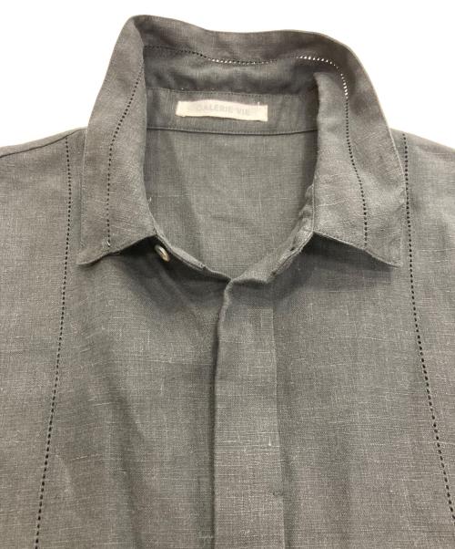GALERIE VIE（ギャルリーヴィー）GALERIE VIE (ギャルリーヴィー) フレンチリネン シャツワンピース ブラック サイズ:Freeの古着・服飾アイテム