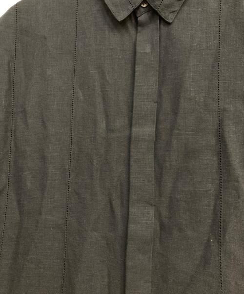 GALERIE VIE（ギャルリーヴィー）GALERIE VIE (ギャルリーヴィー) フレンチリネン シャツワンピース ブラック サイズ:Freeの古着・服飾アイテム