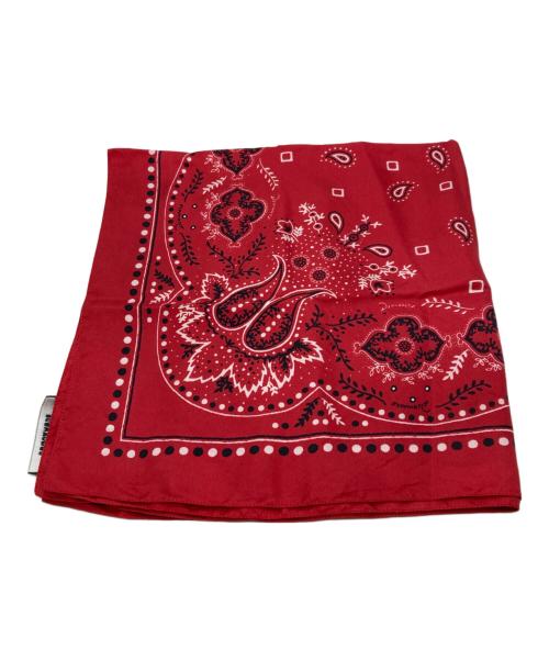 DSQUARED2（ディースクエアード）DSQUARED2 (ディースクエアード) シルクバンダナスカーフ レッドの古着・服飾アイテム