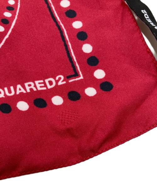DSQUARED2（ディースクエアード）DSQUARED2 (ディースクエアード) シルクバンダナスカーフ レッドの古着・服飾アイテム