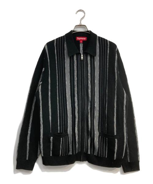 SUPREME（シュプリーム）Supreme (シュプリーム) Speckle stripe zip up cardigan ブラック サイズ:Mの古着・服飾アイテム