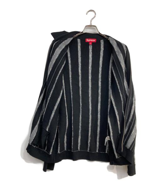 SUPREME（シュプリーム）Supreme (シュプリーム) Speckle stripe zip up cardigan ブラック サイズ:Mの古着・服飾アイテム