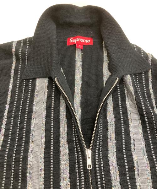 SUPREME（シュプリーム）Supreme (シュプリーム) Speckle stripe zip up cardigan ブラック サイズ:Mの古着・服飾アイテム