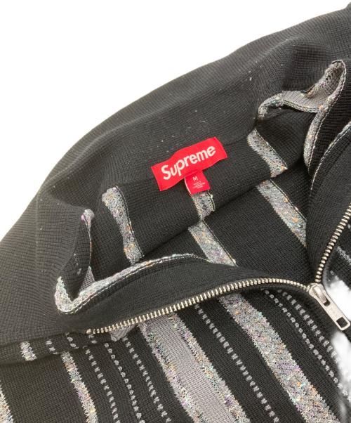 SUPREME（シュプリーム）Supreme (シュプリーム) Speckle stripe zip up cardigan ブラック サイズ:Mの古着・服飾アイテム