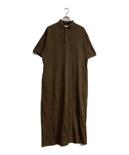 12closet（トゥエルブクローゼット）12closet (トゥエルブクローゼット) 鹿の子ポロワンピース ブラウン サイズ:-の古着・服飾アイテム