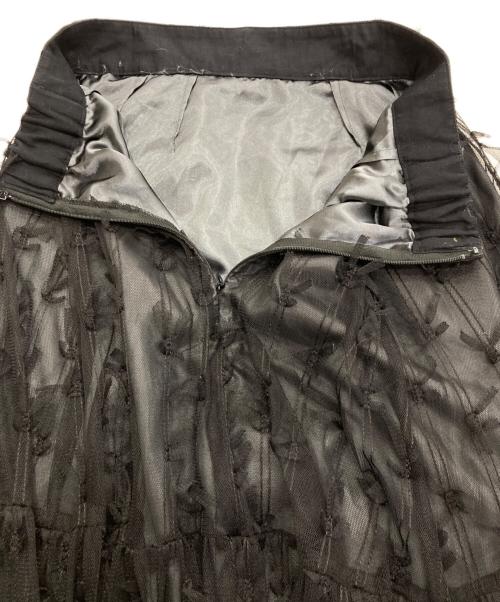 CADUNE（カデュネ）CADUNE (カデュネ) リボンチュールスカート ブラック サイズ:36の古着・服飾アイテム