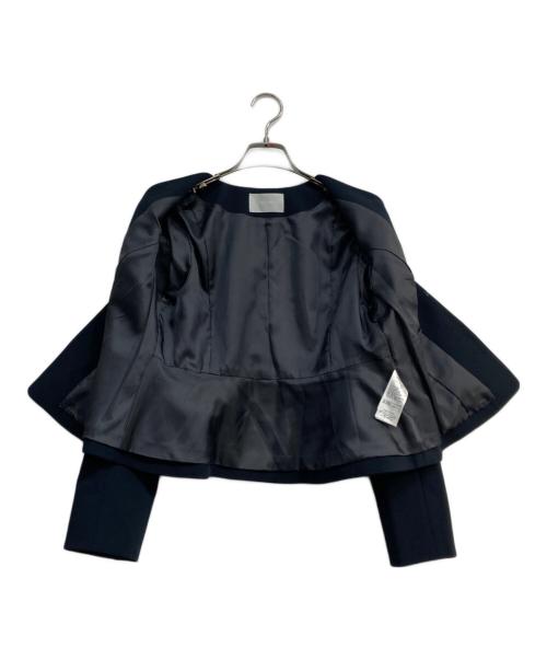 CELFORD（セルフォード）CELFORD (セルフォード) ノーカラーペプラムジャケット ネイビー サイズ:36の古着・服飾アイテム
