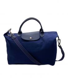 LONGCHAMP（ロンシャン）の古着「ルプリアージュ 2WAYバッグ」｜ブルー