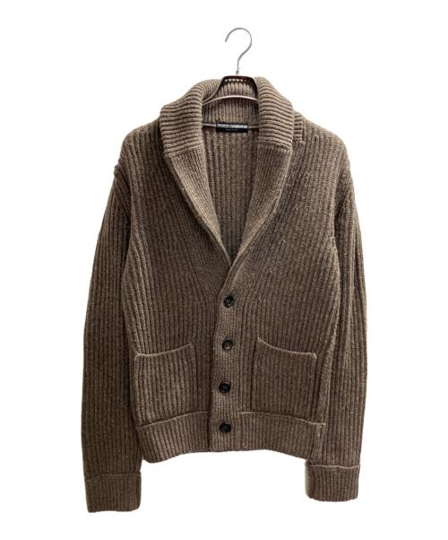 DOLCE & GABBANA（ドルチェ＆ガッバーナ）DOLCE & GABBANA (ドルチェ＆ガッバーナ) ショールカラーカーディガン ブラウン サイズ:44の古着・服飾アイテム