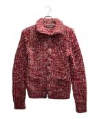 DOLCE & GABBANAドルチェ＆ガッバーナ）の古着「ミックスカラーニットカーディガン」｜レッド