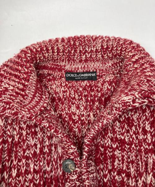 DOLCE & GABBANA（ドルチェ＆ガッバーナ）DOLCE & GABBANA (ドルチェ＆ガッバーナ) ミックスカラーニットカーディガン レッド サイズ:44の古着・服飾アイテム