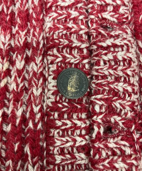 DOLCE & GABBANA（ドルチェ＆ガッバーナ）DOLCE & GABBANA (ドルチェ＆ガッバーナ) ミックスカラーニットカーディガン レッド サイズ:44の古着・服飾アイテム