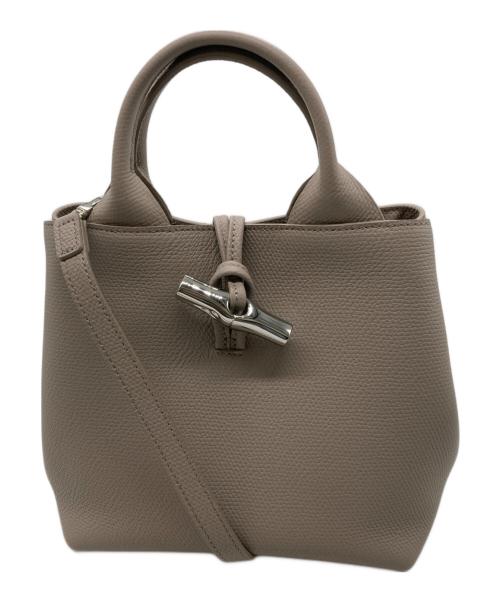 LONGCHAMP（ロンシャン）LONGCHAMP (ロンシャン) Le Roseau S トップハンドルバッグ ベージュの古着・服飾アイテム