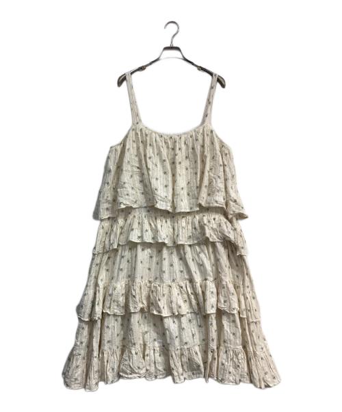merry jenny（メリージェニー）merry jenny (メリージェニー) floralティアードティアードワンピース ベージュブルー サイズ:ｆｒｅｅの古着・服飾アイテム