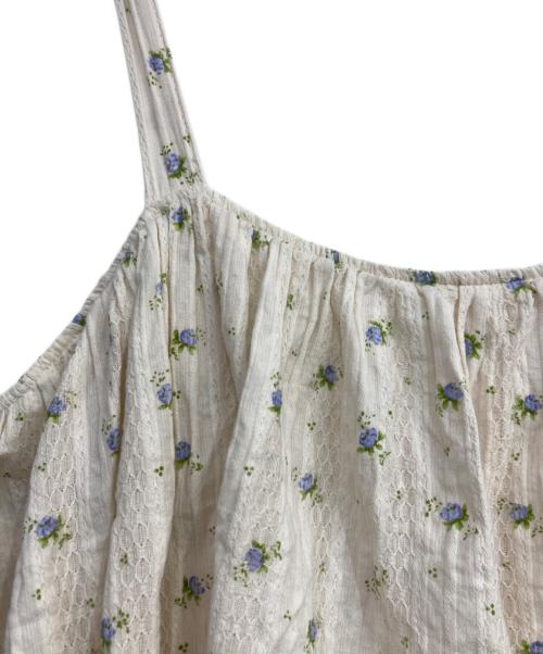 merry jenny（メリージェニー）merry jenny (メリージェニー) floralティアードティアードワンピース ベージュブルー サイズ:ｆｒｅｅの古着・服飾アイテム