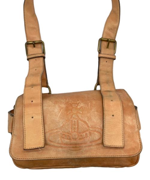 Vivienne Westwood（ヴィヴィアンウエストウッド）Vivienne Westwood (ヴィヴィアンウエストウッド) レザーフラップショルダーバッグ ブラウンの古着・服飾アイテム