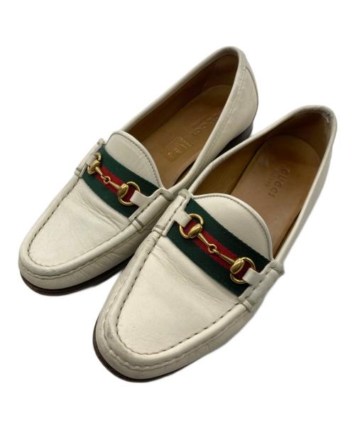 GUCCI（グッチ）GUCCI (グッチ) ホースビットローファー ホワイト サイズ:361/2の古着・服飾アイテム