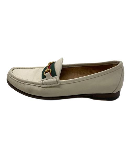 GUCCI（グッチ）GUCCI (グッチ) ホースビットローファー ホワイト サイズ:361/2の古着・服飾アイテム