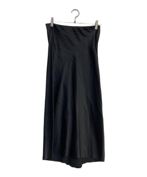 ANN DEMEULEMEESTER（アンドゥムルメステール）ANN DEMEULEMEESTER (アンドゥムルメステール) デザインシルクブレンドスカート ブラック サイズ:36の古着・服飾アイテム