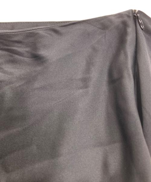 ANN DEMEULEMEESTER（アンドゥムルメステール）ANN DEMEULEMEESTER (アンドゥムルメステール) デザインシルクブレンドスカート ブラック サイズ:36の古着・服飾アイテム