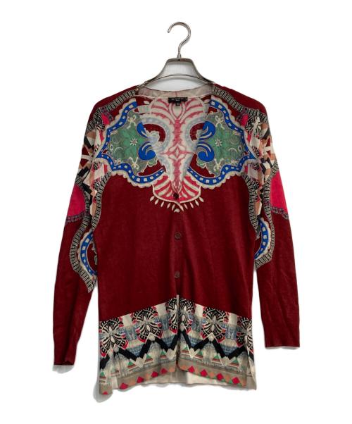 ETRO（エトロ）ETRO (エトロ) シルク・カシミヤ混カーディガン レッド サイズ:40の古着・服飾アイテム