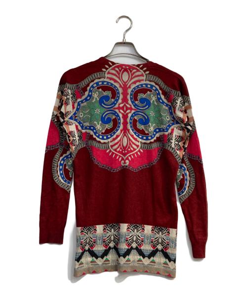 ETRO（エトロ）ETRO (エトロ) シルク・カシミヤ混カーディガン レッド サイズ:40の古着・服飾アイテム