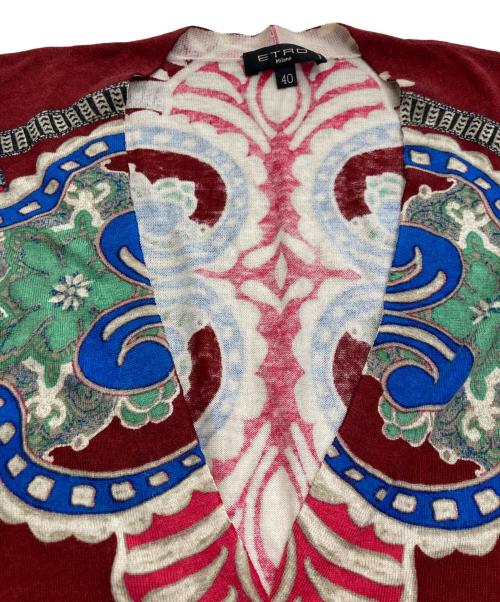 ETRO（エトロ）ETRO (エトロ) シルク・カシミヤ混カーディガン レッド サイズ:40の古着・服飾アイテム