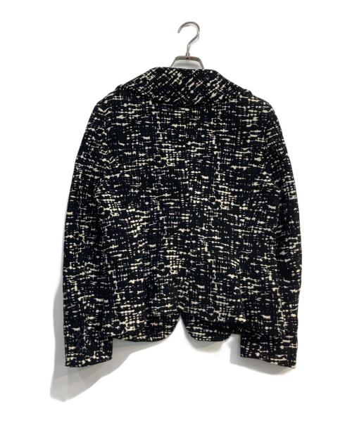 MaxMara（マックスマーラ）MaxMara (マックスマーラ) ショートプリントテーラードジャケット ブラック×ホワイト サイズ:44の古着・服飾アイテム
