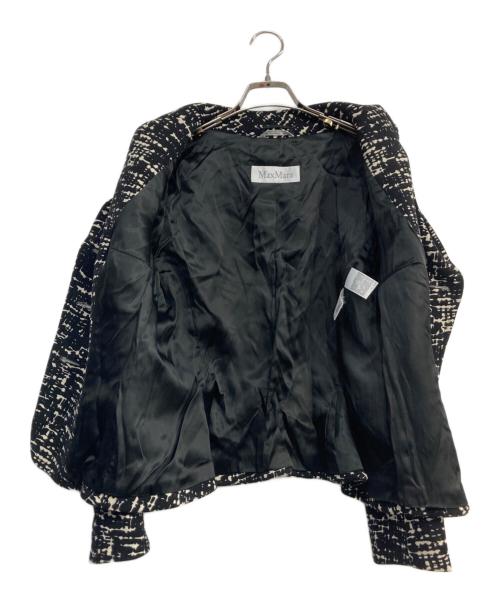 MaxMara（マックスマーラ）MaxMara (マックスマーラ) ショートプリントテーラードジャケット ブラック×ホワイト サイズ:44の古着・服飾アイテム