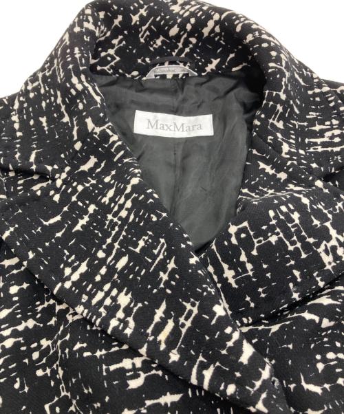 MaxMara（マックスマーラ）MaxMara (マックスマーラ) ショートプリントテーラードジャケット ブラック×ホワイト サイズ:44の古着・服飾アイテム