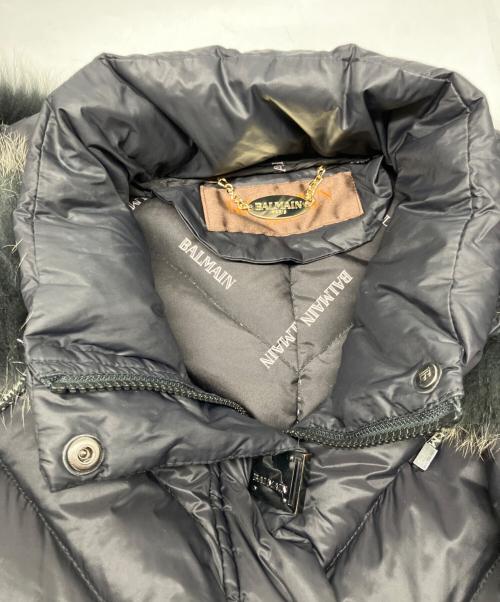 BALMAIN（バルマン）BALMAIN (バルマン) ブルーフォックスダウンコート ブラック サイズ:不明の古着・服飾アイテム