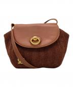 LOEWEロエベ）の古着「ラフィアショルダーバッグ」｜ブラウン