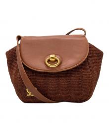 LOEWE（ロエベ）の古着「ラフィアショルダーバッグ」｜ブラウン