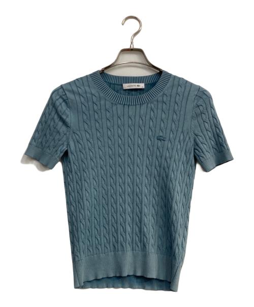 LACOSTE（ラコステ）LACOSTE (ラコステ) ケーブルニットTシャツ ブルー サイズ:36の古着・服飾アイテム