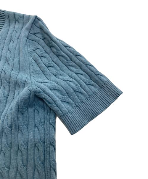 LACOSTE（ラコステ）LACOSTE (ラコステ) ケーブルニットTシャツ ブルー サイズ:36の古着・服飾アイテム