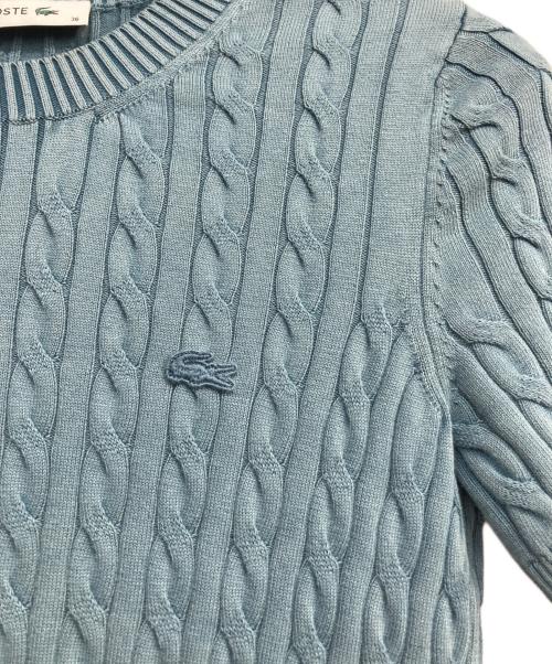 LACOSTE（ラコステ）LACOSTE (ラコステ) ケーブルニットTシャツ ブルー サイズ:36の古着・服飾アイテム