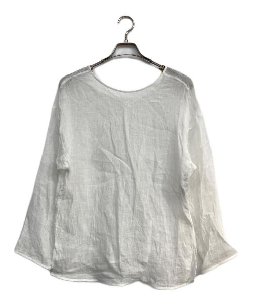 Spick and Span（スピック＆スパン）Spick and Span (スピック＆スパン) メッシュリネンルーズプルオーバー ホワイト サイズ:Freeの古着・服飾アイテム