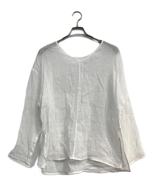 Spick and Span（スピック＆スパン）Spick and Span (スピック＆スパン) メッシュリネンルーズプルオーバー ホワイト サイズ:Freeの古着・服飾アイテム