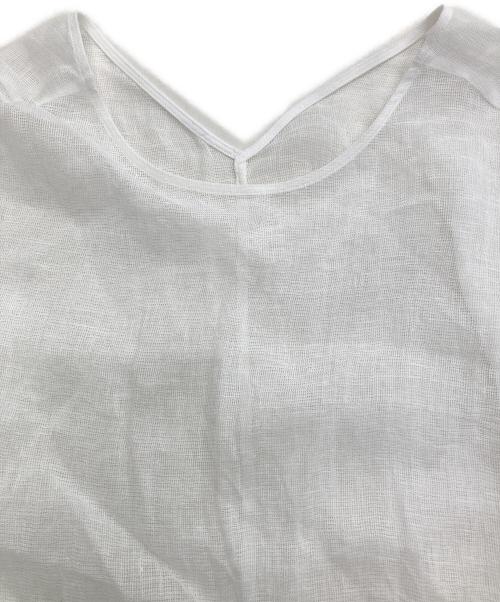 Spick and Span（スピック＆スパン）Spick and Span (スピック＆スパン) メッシュリネンルーズプルオーバー ホワイト サイズ:Freeの古着・服飾アイテム