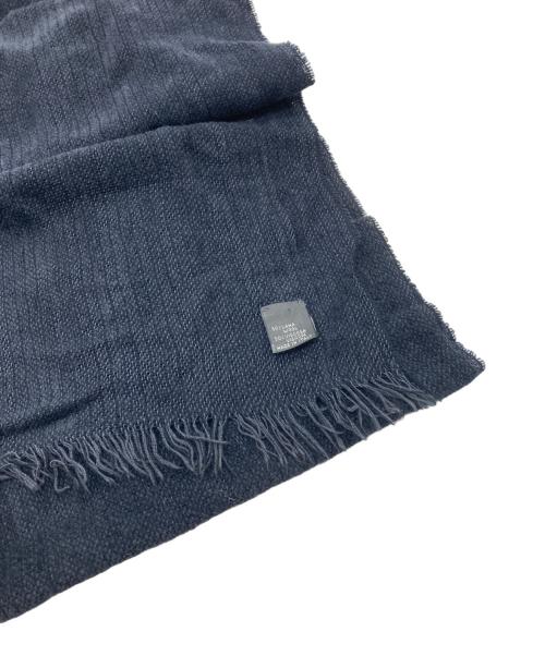 VERSACE（ヴェルサーチェ）VERSACE (ヴェルサーチェ) ロゴ刺繍ストール ブラックの古着・服飾アイテム