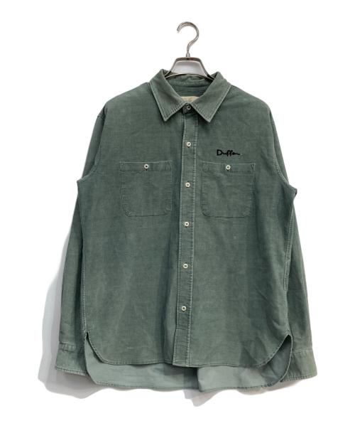 The Duffer of ST.George（ザ ダファーオブセントジョージ）The DUFFER of ST.GEORGE (ザ ダファーオブセントジョージ) 硫化染め ストレッチ コーデュロイシャツ グリーン サイズ:Ｍの古着・服飾アイテム