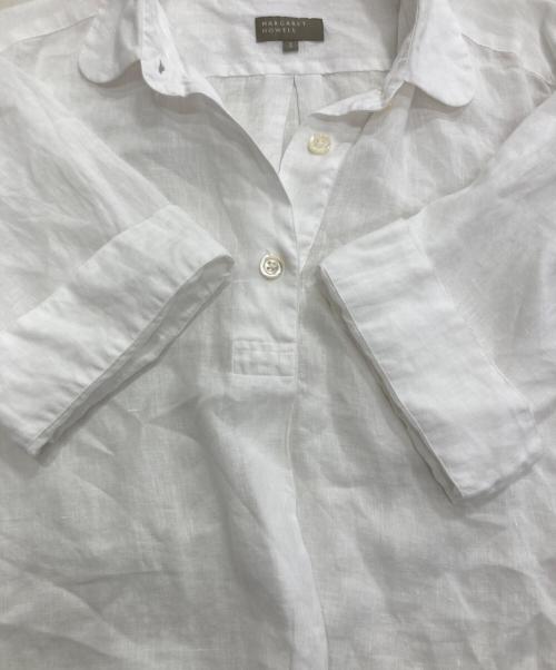 MARGARET HOWELL（マーガレットハウエル）MARGARET HOWELL (マーガレットハウエル) LINEN VOILE SHIRT ホワイト サイズ:2の古着・服飾アイテム